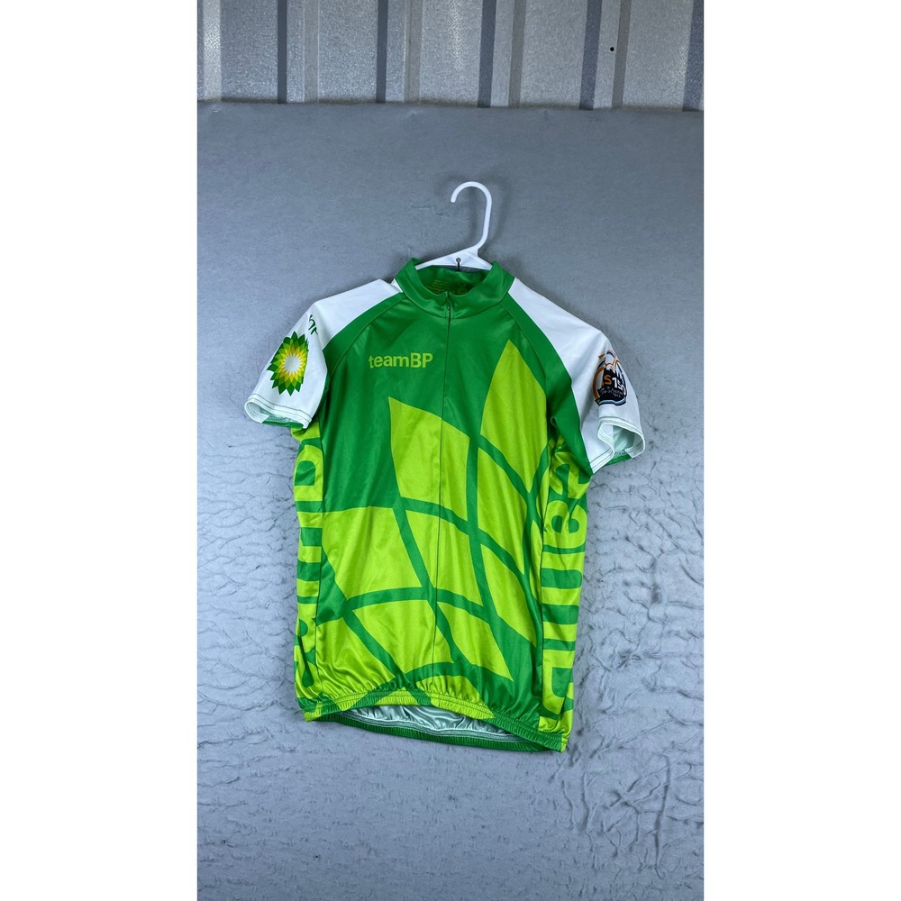 VOmax Cycling Jersey Mens M Green Excellent BP MS150 2013 Houston Austin Ride